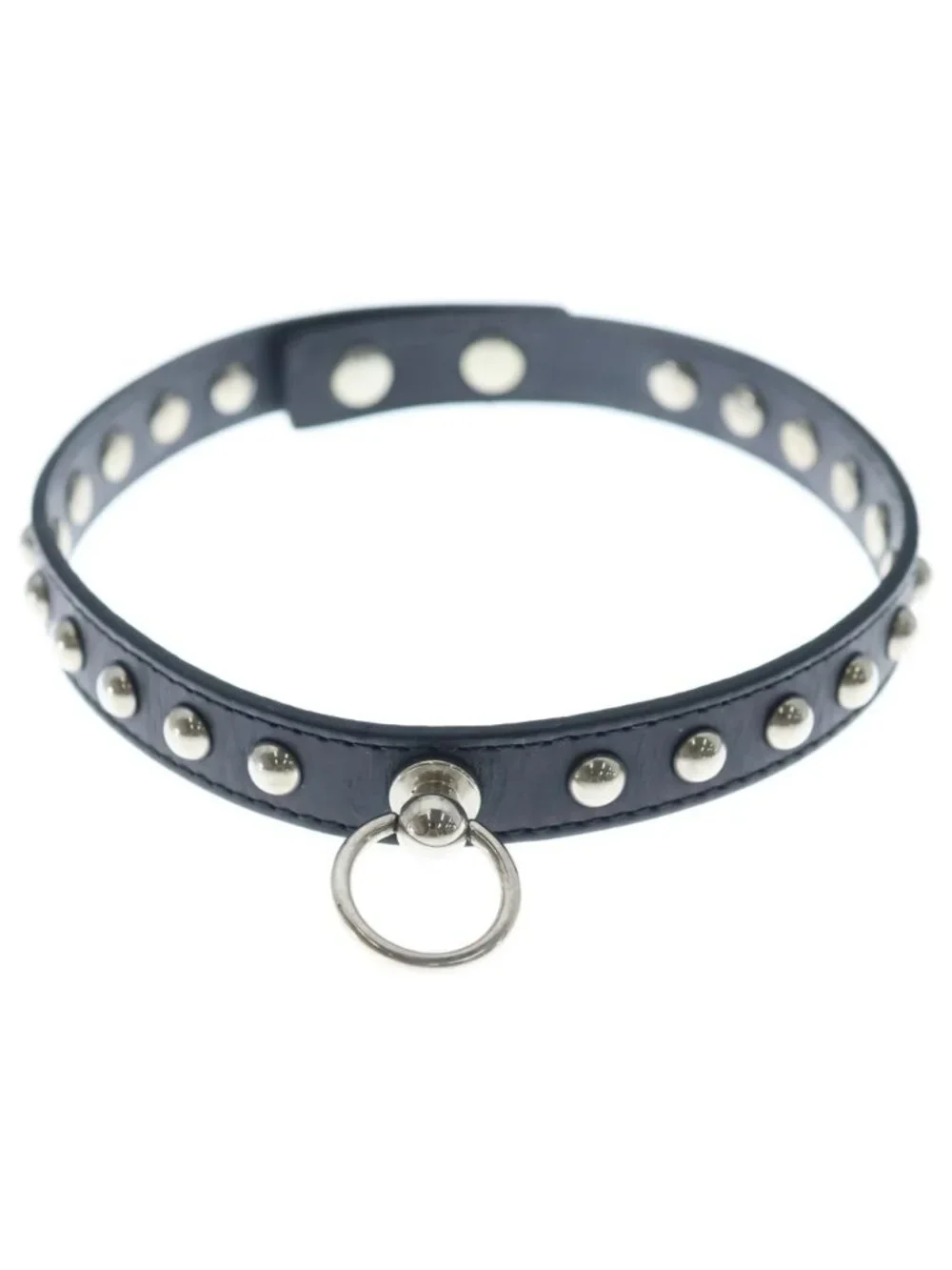 Celine Studded Choker Leather Necklace Black